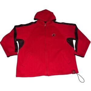 Allen Iverson i3 Reebok Vintage Y2K Red Black Embroidered Full Zip Hoodie Jacket